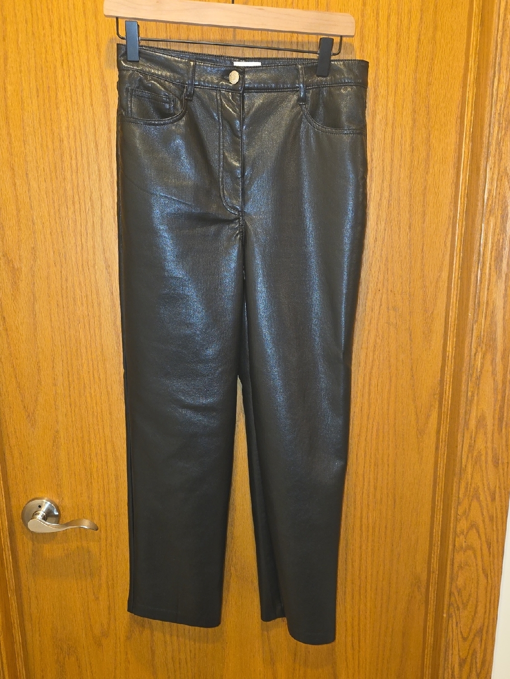 Wilfred Black Faux Leather Pants